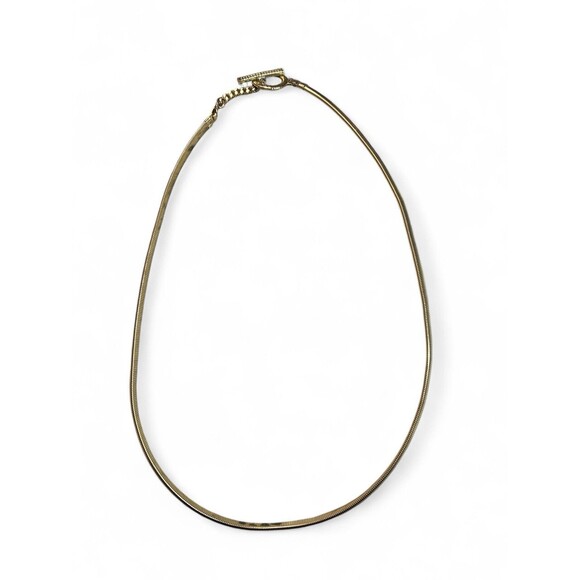 Huge Gold Tone 38" Omega Chain Necklace Toggle Closure Statement Art Deco - Picture 1 of 3